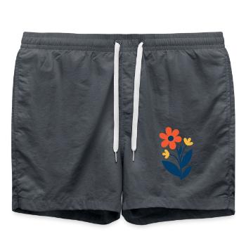 Florale Formen – frisch & farbenfroh - Badeshorts - Anthrazit - Vorne - AI Model Male 185 light (185cm)