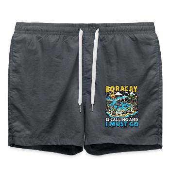 Boracay Philippinen Sommerurlaub Boaracay Beach - Badeshorts - Anthrazit - Vorne - AI Model Male 185 light (185cm)