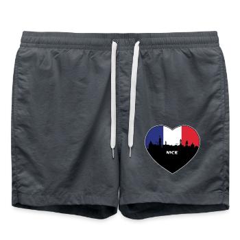 Nizza Frankreich Flagge Skyline Reise Souvenir - Badeshorts - Anthrazit - Vorne - AI Model Male 185 light (185cm)