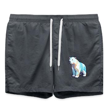 Eisbär Niedliche Karikatur Kawaii Aquarell Tier P - Badeshorts - Anthrazit - Vorne - AI Model Male 185 light (185cm)