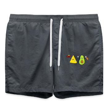 Guacamole Nacho Avocado Fiesta Mexico - Badeshorts - Anthrazit - Vorne - AI Model Male 185 light (185cm)