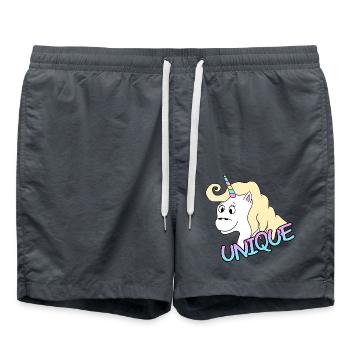 Einzigartiges Einhorn - Badeshorts - Anthrazit - Vorne - AI Model Male 185 light (185cm)