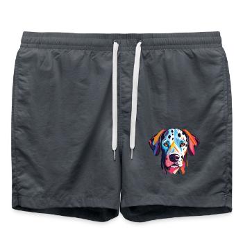 Dalmatiner Hund Buntes Aquarell Tierkarikatur - Badeshorts - Anthrazit - Vorne - AI Model Male 185 light (185cm)