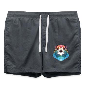 Otter buntes Aquarell Tier Haustier Illustration - Badeshorts - Anthrazit - Vorne - AI Model Male 185 light (185cm)
