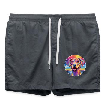 Sabueso Español Hunderasse Bunte Karikatur Waterco - Badeshorts - Anthrazit - Vorne - AI Model Male 185 light (185cm)