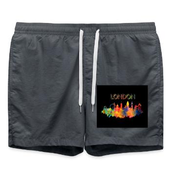 London Skyline - Badeshorts - Anthrazit - Vorne - AI Model Male 185 light (185cm)