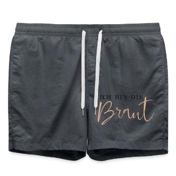 Ich bin die Braut - Badeshorts - Anthrazit - Vorne - AI Model Male 185 light (185cm)