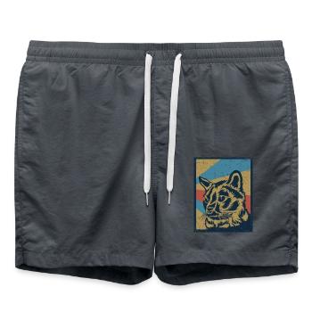 Verschmuste Tonkanese Schoßkatze - Badeshorts - Anthrazit - Vorne - AI Model Male 185 light (185cm)