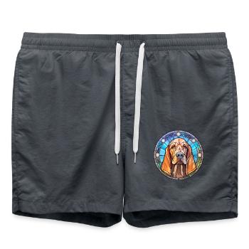 Bluthund Hund Rasse Buntes Glas Buntes Wasser - Badeshorts - Anthrazit - Vorne - AI Model Male 185 light (185cm)