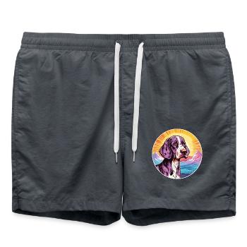 Auvergne Pointer Hunderasse Cartoon Kawaii Watercol - Badeshorts - Anthrazit - Vorne - AI Model Male 185 light (185cm)