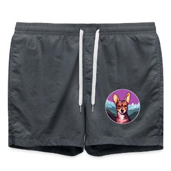 Peruanische Inka-Orchideen-Hunderasse Cartoon Kawaii Wate - Badeshorts - Anthrazit - Vorne - AI Model Male 185 light (185cm)