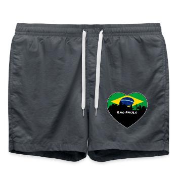 Sao Paulo Brasilien Flagge Skyline Reise Souvenir - Badeshorts - Anthrazit - Vorne - AI Model Male 185 light (185cm)