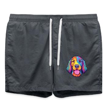 Laufhund Hunderasse Cartoon Kawaii Illustration - Badeshorts - Anthrazit - Vorne - AI Model Male 185 light (185cm)