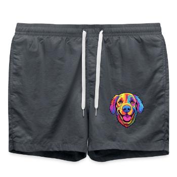 Berger de Beauce Hunderasse Cartoon Kawaii Illustra - Badeshorts - Anthrazit - Vorne - AI Model Male 185 light (185cm)