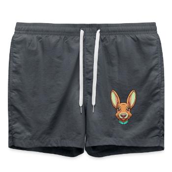 Hase indische Hunderasse Cartoon Kawaii Illustration - Badeshorts - Anthrazit - Vorne - AI Model Male 185 light (185cm)