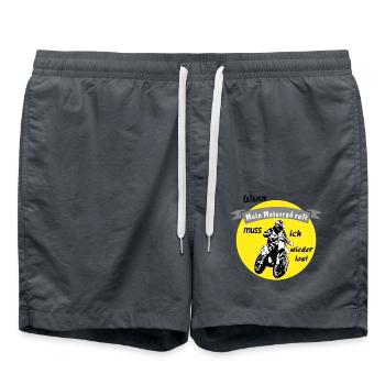 mein motorrad ruft - Badeshorts - Anthrazit - Vorne - AI Model Male 185 light (185cm)