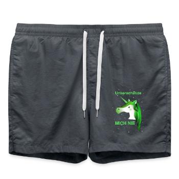 Einhorn grünes Einhorn - Badeshorts - Anthrazit - Vorne - AI Model Male 185 light (185cm)