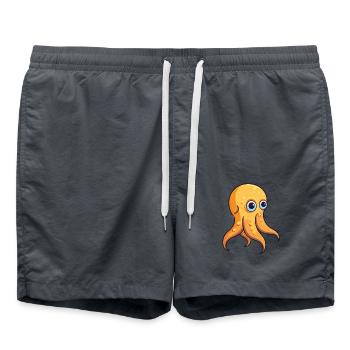 Flaschenschwanz-Tintenfisch-Cartoon-Kawaii-Illustration - Badeshorts - Anthrazit - Vorne - AI Model Male 185 light (185cm)