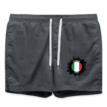 Perugia Skyline Italien Flagge Reise-Souvenir - Badeshorts - Anthrazit - Vorne - AI Model Male 185 light (185cm)