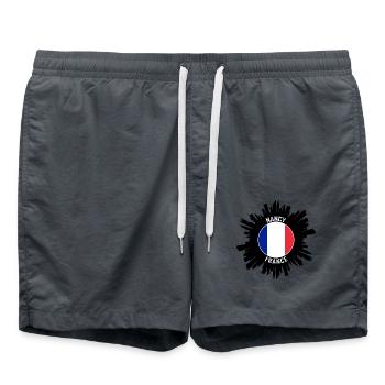 Nancy Skyline Frankreich Flagge Reise Souvenir - Badeshorts - Anthrazit - Vorne - AI Model Male 185 light (185cm)