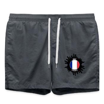 Nizza Skyline Frankreich Flagge Reise Souvenir - Badeshorts - Anthrazit - Vorne - AI Model Male 185 light (185cm)