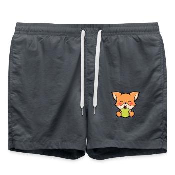 Cute Fox Süßer Fuchs Füchschen Grafik - Badeshorts - Anthrazit - Vorne - AI Model Male 185 light (185cm)