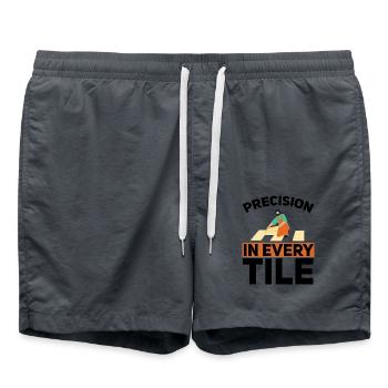 Fliesenleger Fliesensetzer Beruf Fugenleger Fliese - Badeshorts - Anthrazit - Vorne - AI Model Male 185 light (185cm)