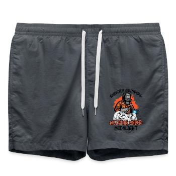 Gespenstische Grinder: Schweißen im Mondschein - Badeshorts - Anthrazit - Vorne - AI Model Male 185 light (185cm)