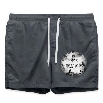 Halloween - Happy Halloween crows - Badeshorts - Anthrazit - Vorne - AI Model Male 185 light (185cm)