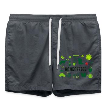 homeoffice im Garten - Badeshorts - Anthrazit - Vorne - AI Model Male 185 light (185cm)