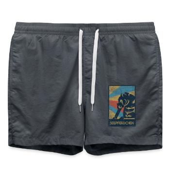 Anmutiges Seepferdchen Korallenriff - Badeshorts - Anthrazit - Vorne - AI Model Male 185 light (185cm)