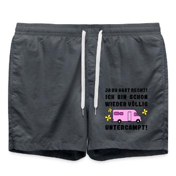 völlig untercampt womo - Badeshorts - Anthrazit - Vorne - AI Model Male 185 light (185cm)