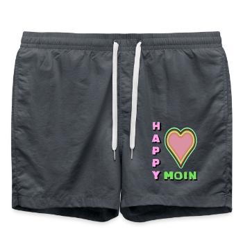 MOIN MOIN es heißt einfach nur Happy Moin ! - Badeshorts - Anthrazit - Vorne - AI Model Male 185 light (185cm)