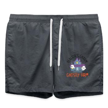 Makler-Charme Gespensterfarm Makler-Halloween - Badeshorts - Anthrazit - Vorne - AI Model Male 185 light (185cm)