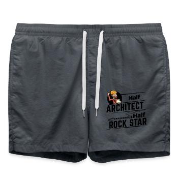 Half Architect, half Rock Star - Architekt Gitarre - Badeshorts - Anthrazit - Vorne - AI Model Male 185 light (185cm)