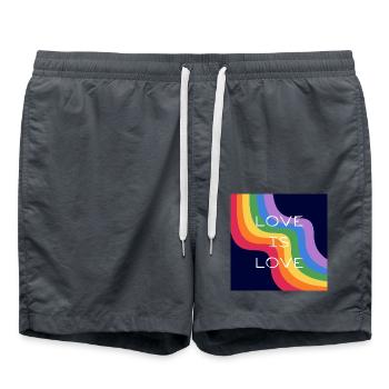 Liebe ist Liebe. Regenbogen-Design. - Badeshorts - Anthrazit - Vorne - AI Model Male 185 light (185cm)
