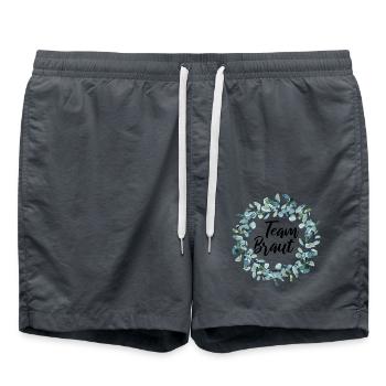 Team Braut - Junggesellinnenabschied - Badeshorts - Anthrazit - Vorne - AI Model Male 185 light (185cm)