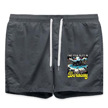 Boracay Philippinen Sommerurlaub Boaracay Beach - Badeshorts - Anthrazit - Vorne - AI Model Male 185 light (185cm)