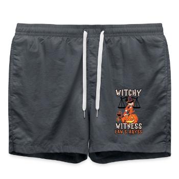 Hexe Zeuge Abgrund des Gesetzes Gruselige Anwältin - Badeshorts - Anthrazit - Vorne - AI Model Male 185 light (185cm)