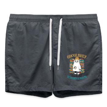 Schaurig-schöner Lehrer spukt an Lehrer-Halloween - Badeshorts - Anthrazit - Vorne - AI Model Male 185 light (185cm)