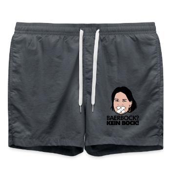 Annalena Baerbock Politik Grüne Kein Bock Wahlen - Badeshorts - Anthrazit - Vorne - AI Model Male 185 light (185cm)
