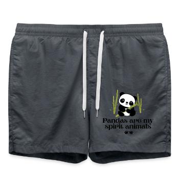 Pandas sind mein Geisttier - Badeshorts - Anthrazit - Vorne - AI Model Male 185 light (185cm)