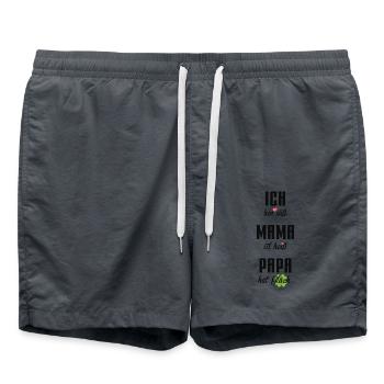 Ich bin süß Mama ist heiß Papa hat Glück - Badeshorts - Anthrazit - Vorne - AI Model Male 185 light (185cm)