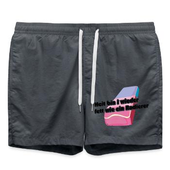 fett wie ein Radiere, österreichisch für betrunken - Badeshorts - Anthrazit - Vorne - AI Model Male 185 light (185cm)