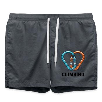 Klettern Karabiner Herz - Badeshorts - Anthrazit - Vorne - AI Model Male 185 light (185cm)