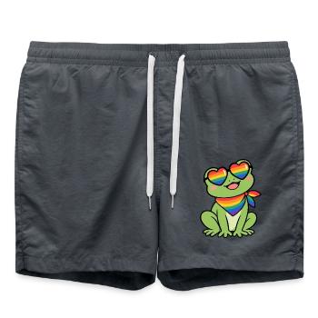Regenbogenfroschherz-Sonnenbrille - Badeshorts - Anthrazit - Vorne - AI Model Male 185 light (185cm)