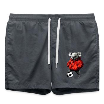 Fussball Koalas - Badeshorts - Anthrazit - Vorne - AI Model Male 185 light (185cm)