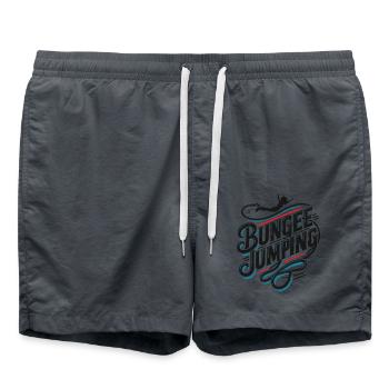  Bungee Jumper Geschenkidee, Bungy Jumps, Bungee - Badeshorts - Anthrazit - Vorne - AI Model Male 185 light (185cm)