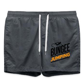  Bungee Jumper Geschenkidee, Bungy Jumps, Bungee - Badeshorts - Anthrazit - Vorne - AI Model Male 185 light (185cm)