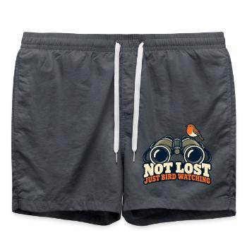 Nicht verlorene Vogelbeobachtung - Badeshorts - Anthrazit - Vorne - AI Model Male 185 light (185cm)